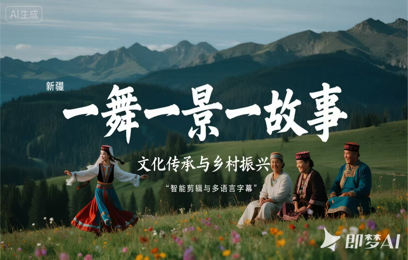 AI生成新疆草原与民族舞蹈海报